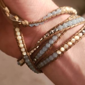 Sparkly stone bead wrap bracelet